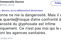 Si des agences nient la dangerosité et Mme Ducros dans le tweet précédent…
