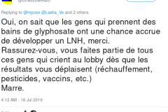 Personne ne prend de bain de glyphosate (et personne ne fait d'étude là-dessus).